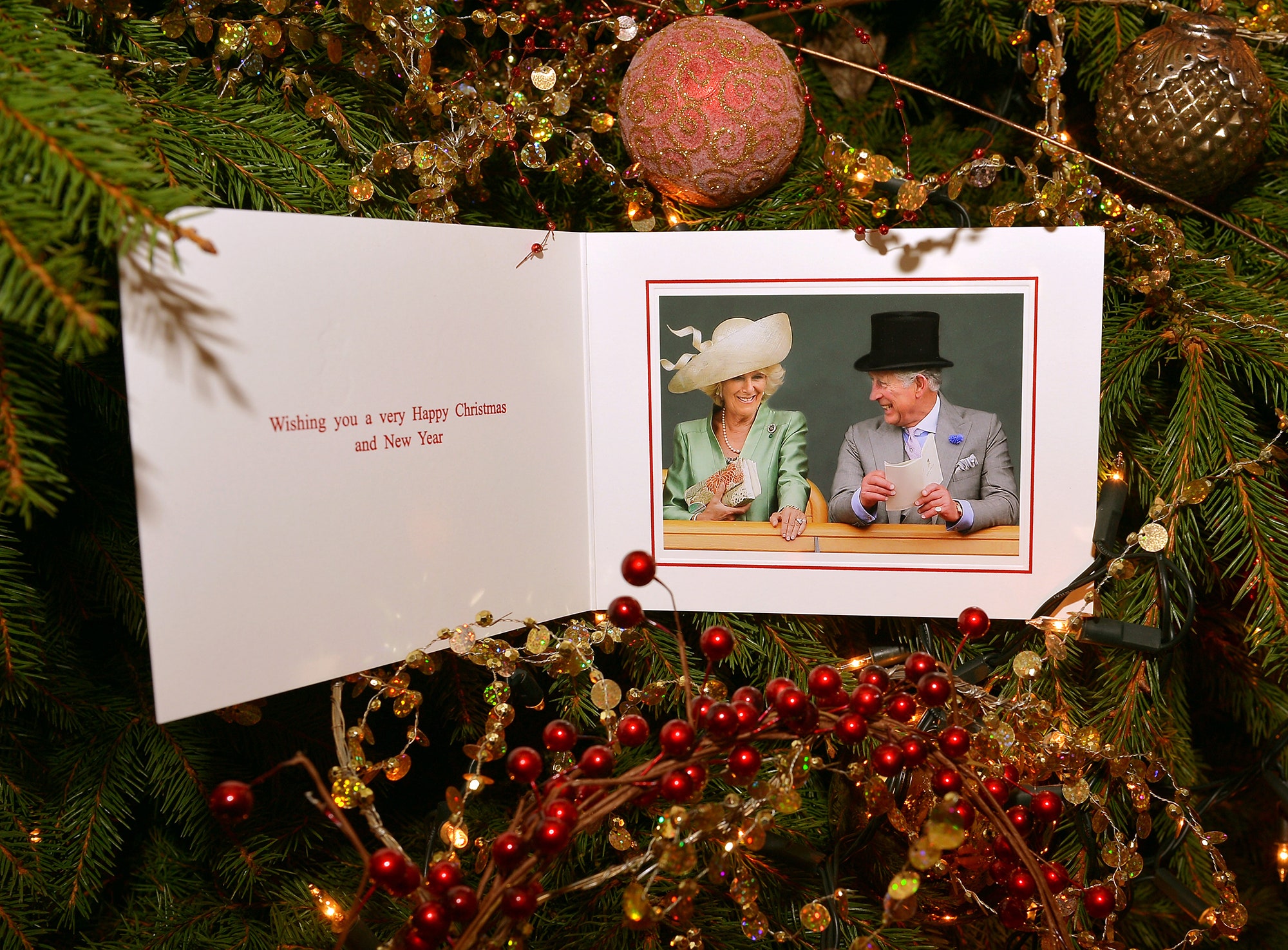 Bức hình ngọt ngào của Charles và Camilla trong bức thiệp năm 2013