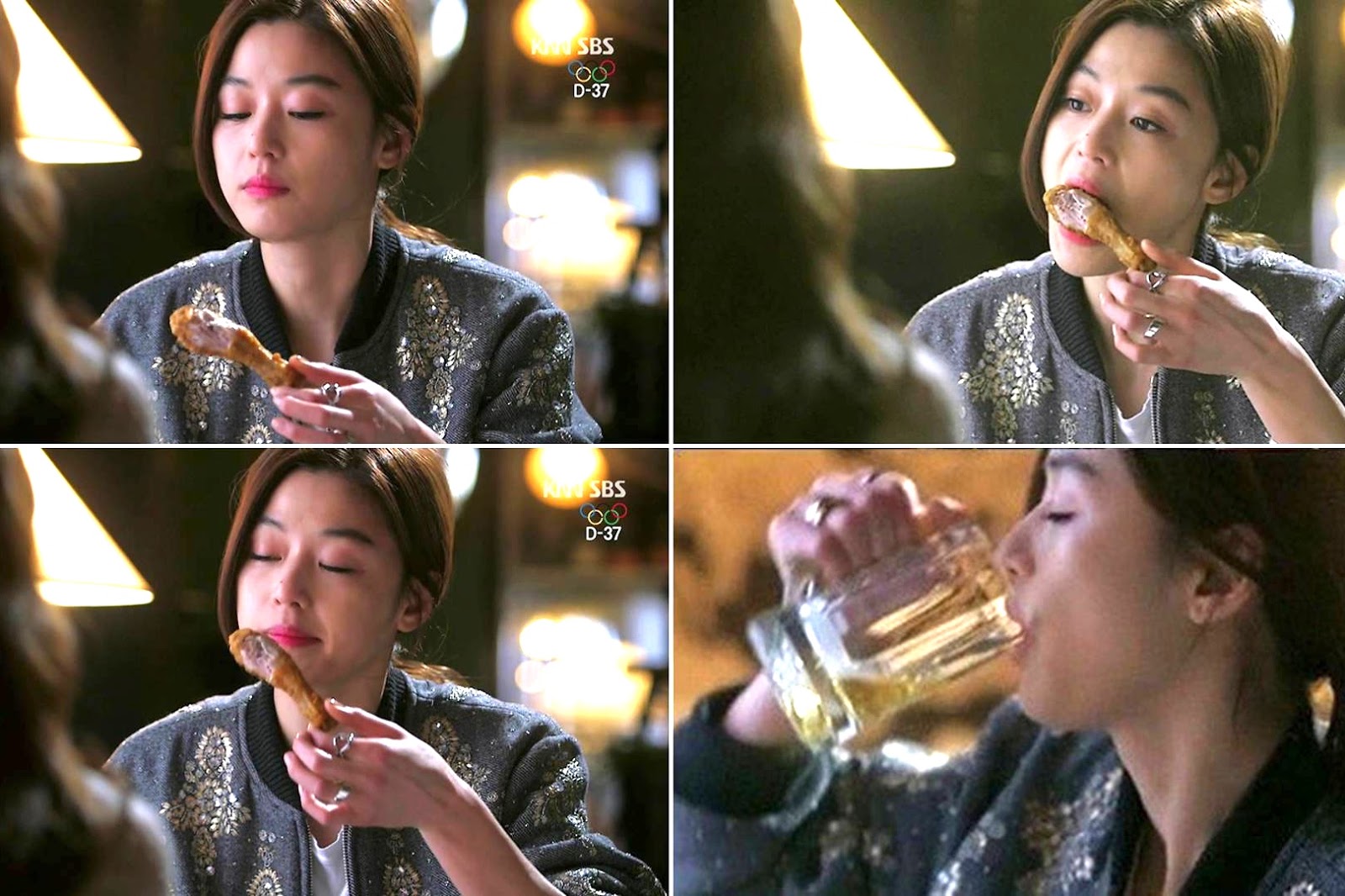 Phân cảnh ăn gà rán và uống bia nổi tiếng của Chun Song Yi (Jun Ji Hyun thủ vai)