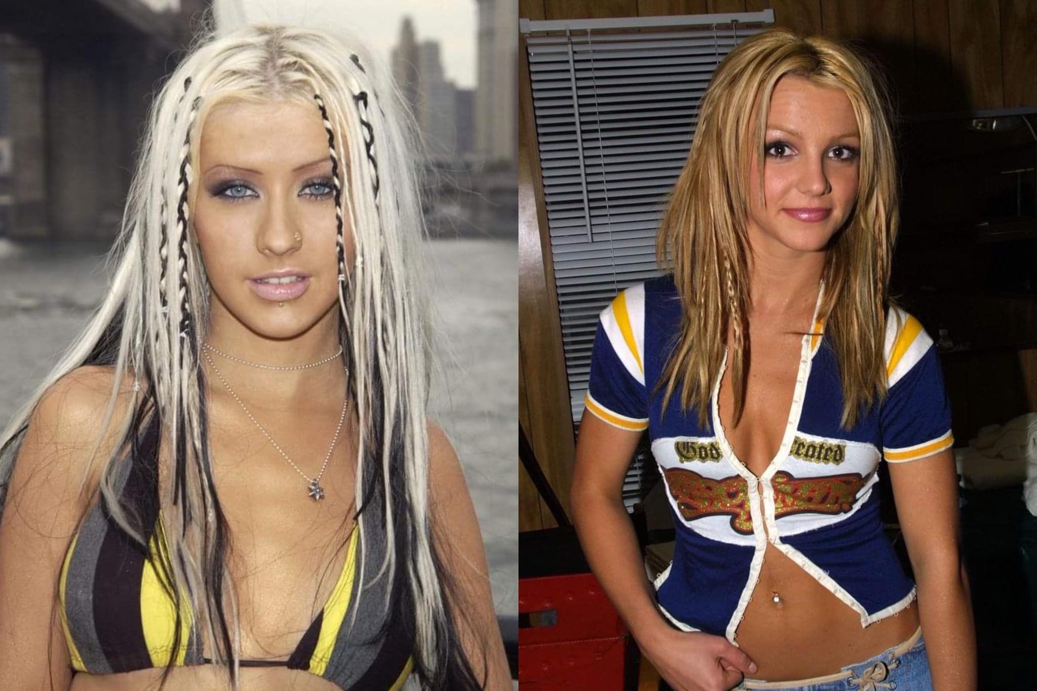 Christina Aguilera và Britney Spears cùng những bím tóc mini.
