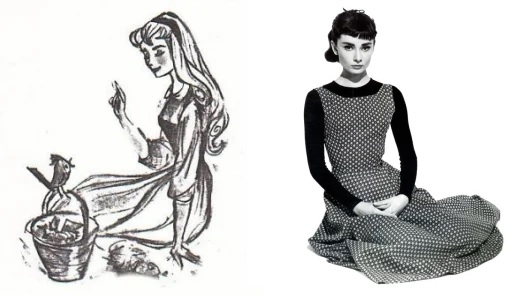 Thiết kế ban đầu cho Aurora dựa trên vẻ đẹp của Audrey Hepburn