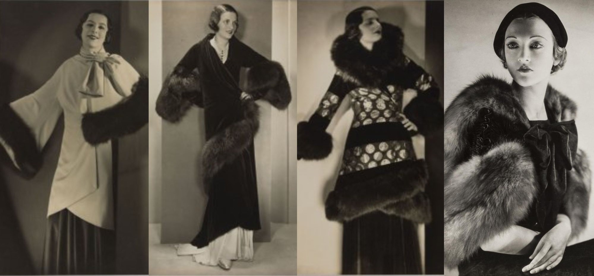 Các mẫu áo choàng lông thú, khoảng 1925 - 1939.