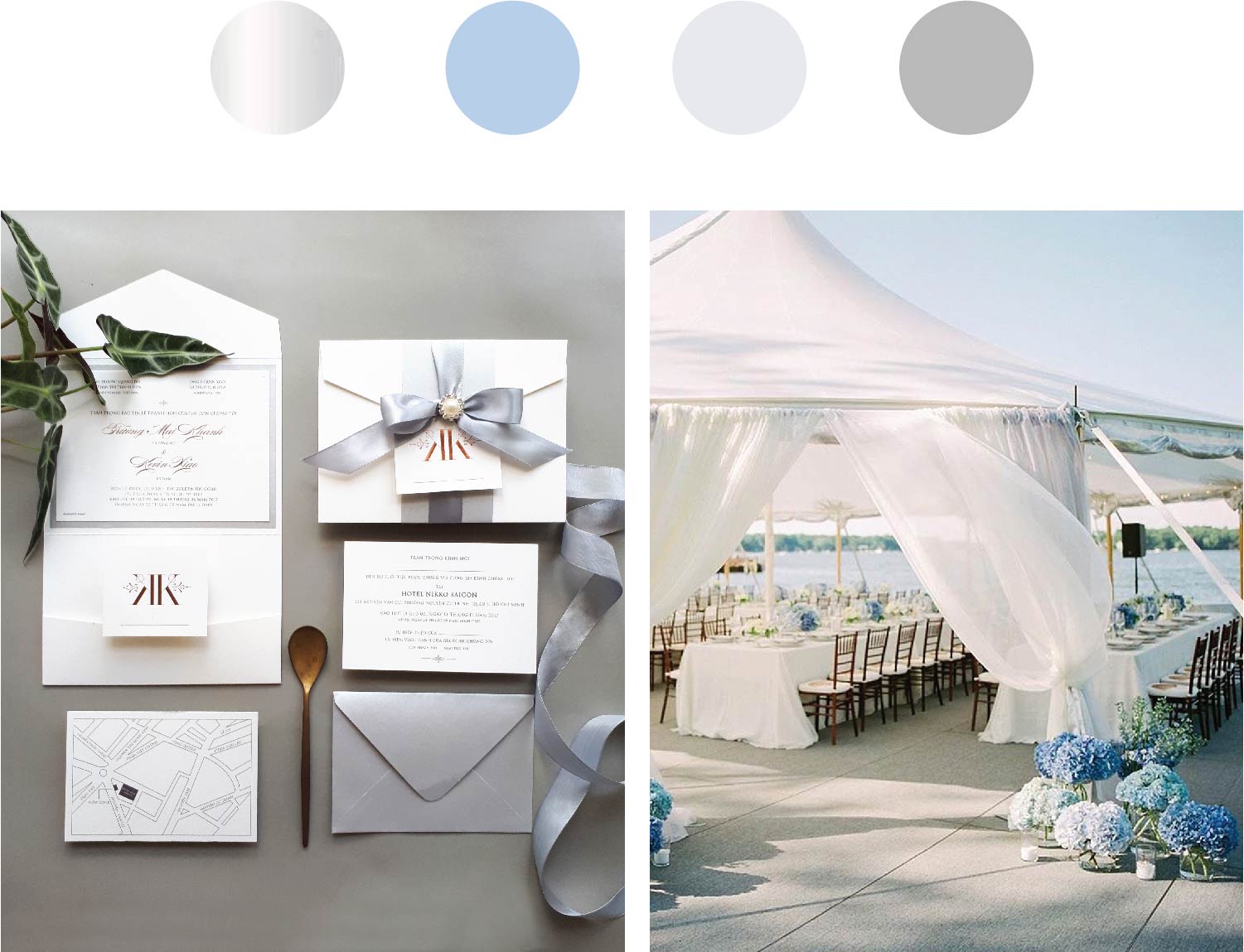 Ảnh trái: Traqué Wedding Paper - Ảnh phải: Pinterest