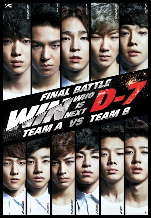 Team A (bao gồm Kang Seung Yoon, Song Min Ho, Lee Seung Hoon, Kim Jin Woo và Nam Tae Hyun) và Team B (bao gồm B.I, Bobby, Kim Jin Hwan, Song Yun Hyung, Kim Dong Huyk, Koo Jun Hoe)