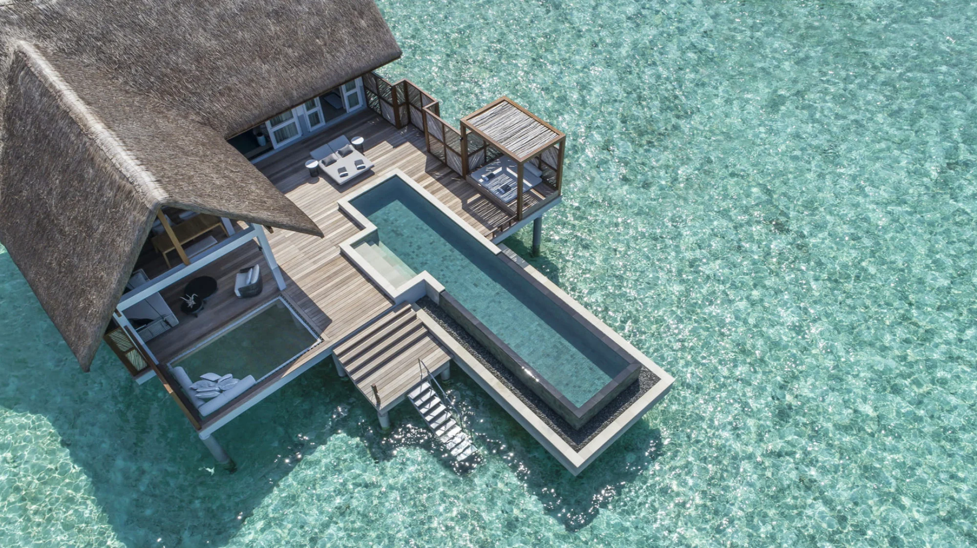 Four Seasons Resort Maldives tại Landaa Giraavaru nằm trên đảo san hô Baa, trong khu dự trữ của ...