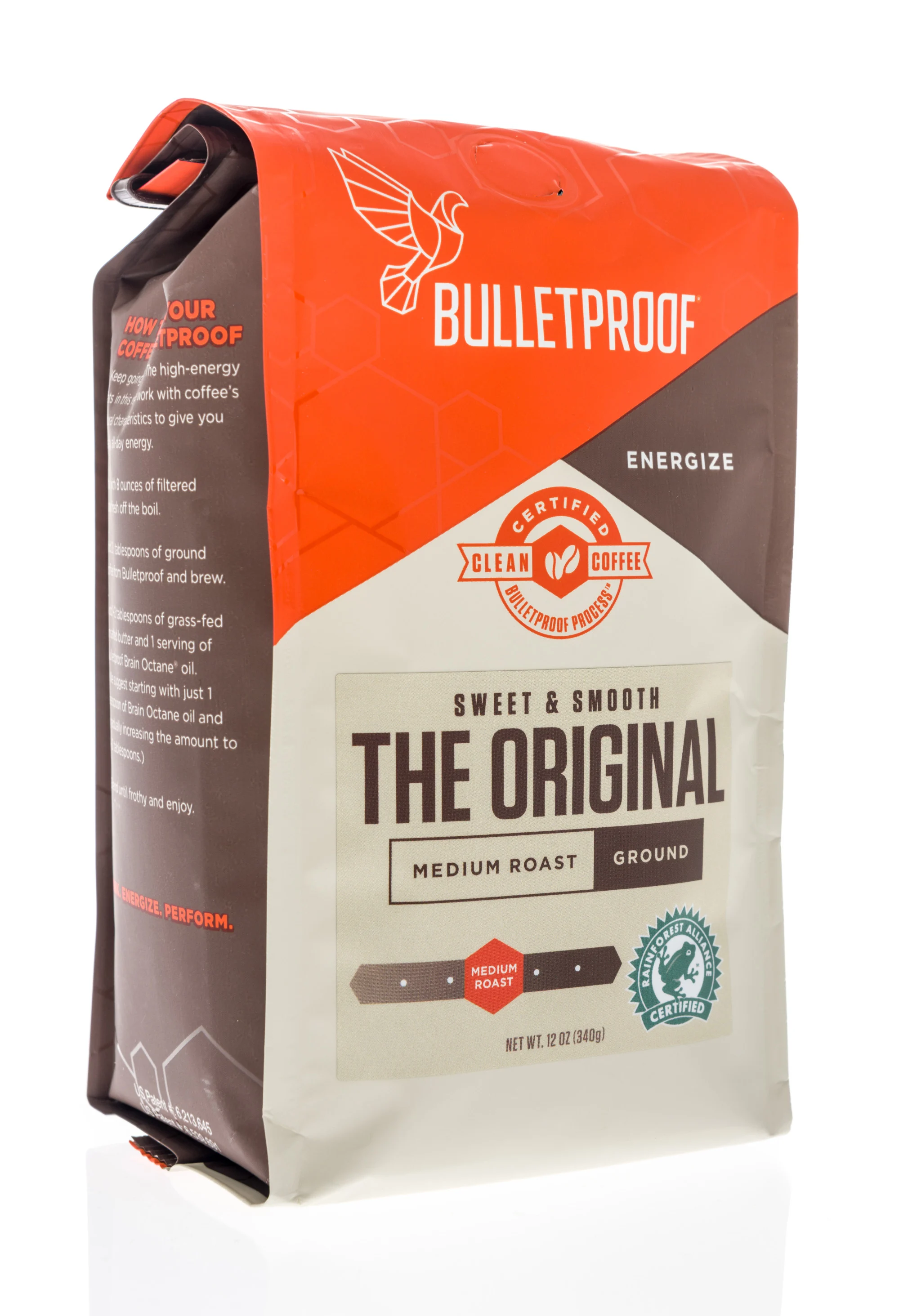 Một gói cà phê xay nguyên bản của Bulletproof. 