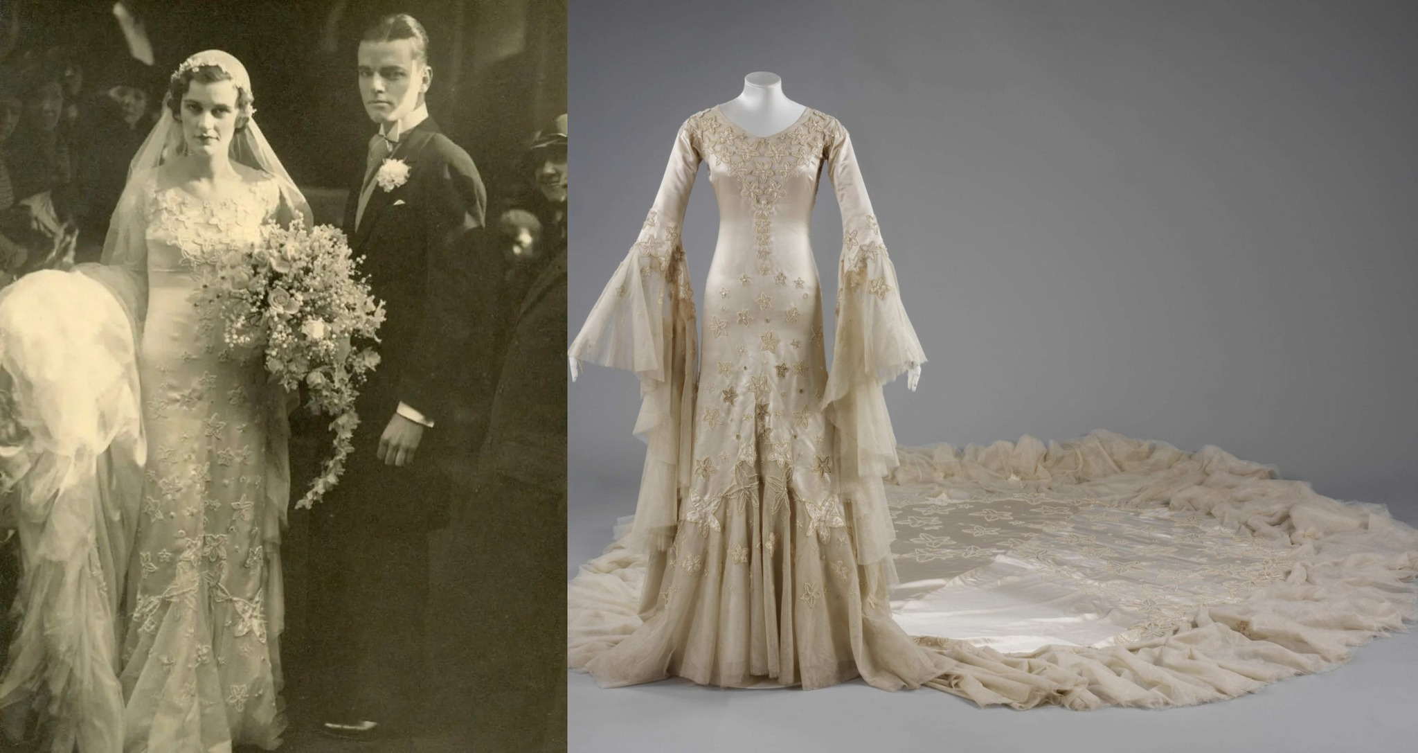   Margaret Campbell - Nữ công tước xứ Argyll trong mẫu váy cưới vải tulle, thêu hình sao của ...