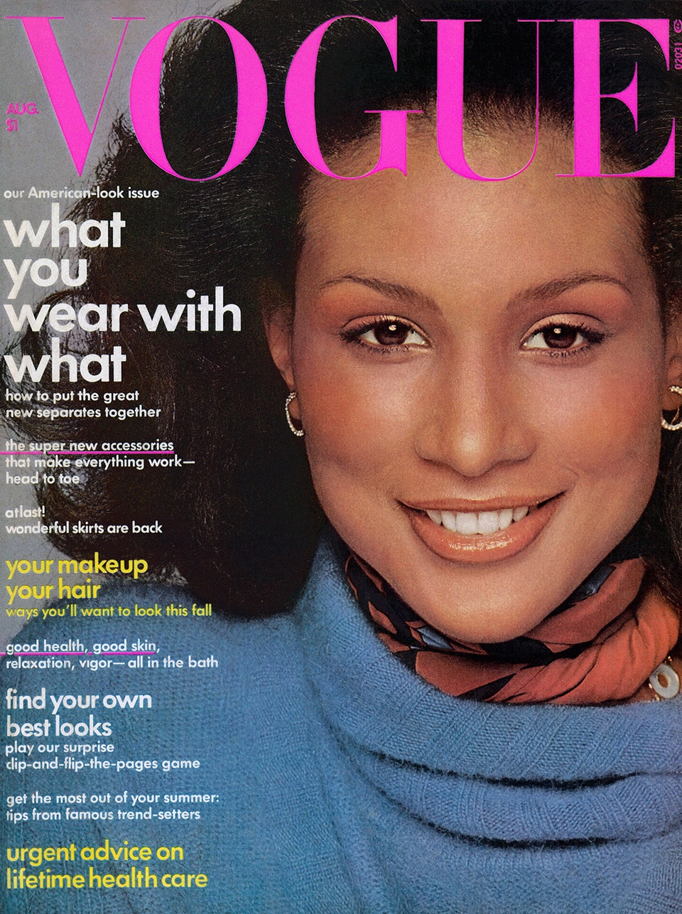 Beverly Johnson trên tạp chí Vogue số tháng 8/1974.