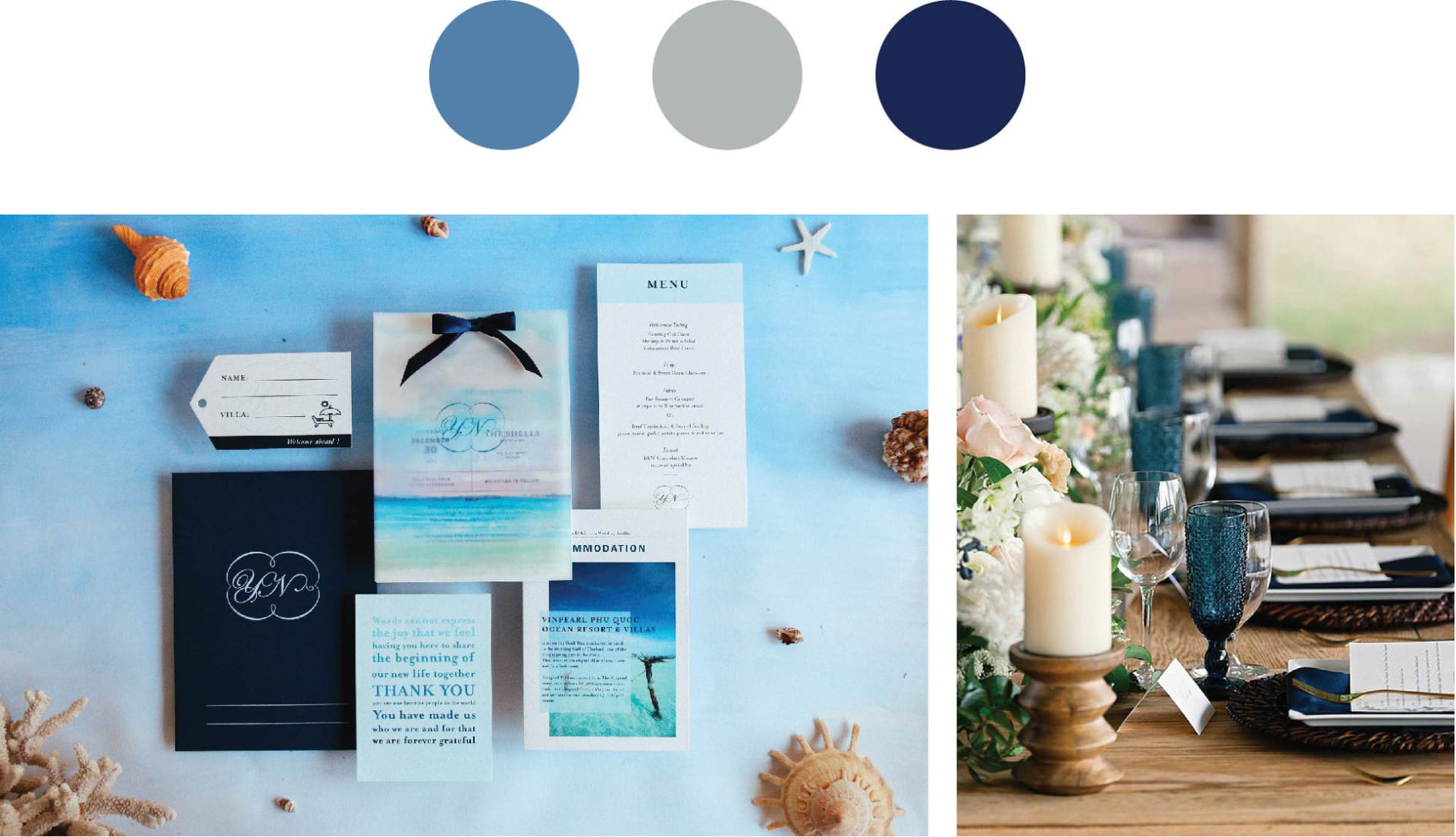 Ảnh trái: Traqué Wedding Paper - Ảnh phải: Pinterest